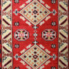 Red Kazak traditional hand-knotted rug