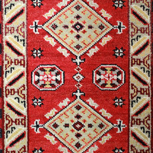 Red Kazak traditional hand-knotted rug