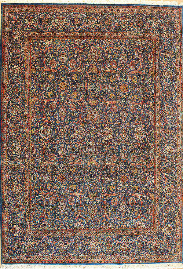 blue traditional area rug