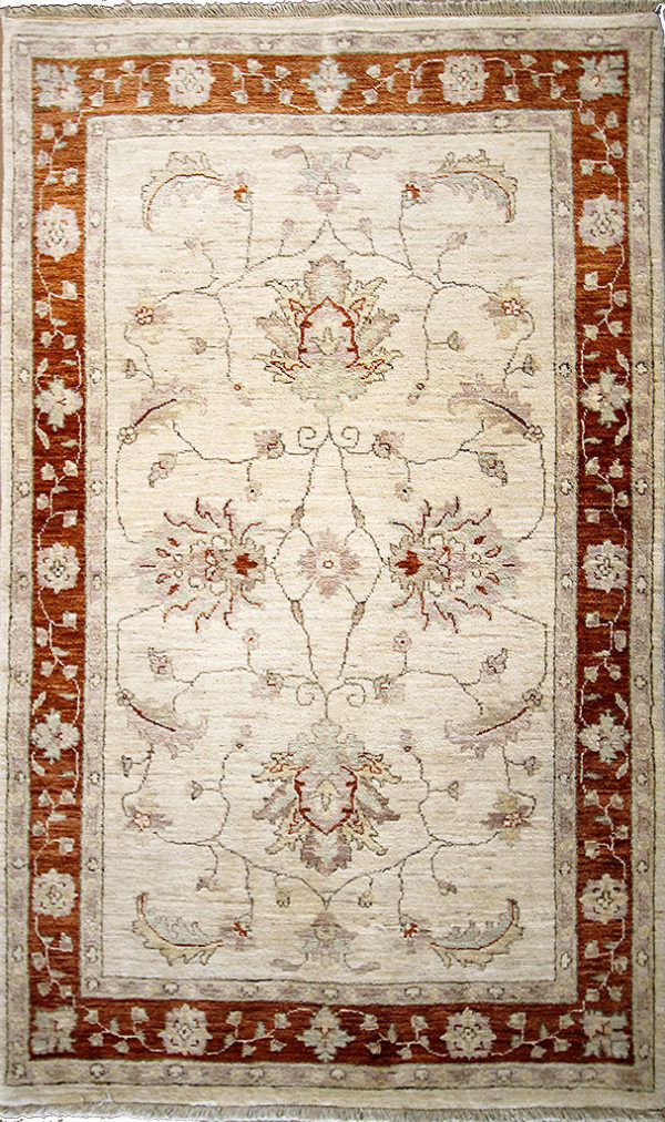 Beige traditional ziegler rug