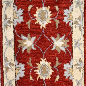 Traditional rugs with burgundy and beige